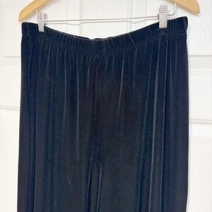 Vintage Bob Mackie Wearable Art Womens XL Black Velvet Velour Straight Leg Pants